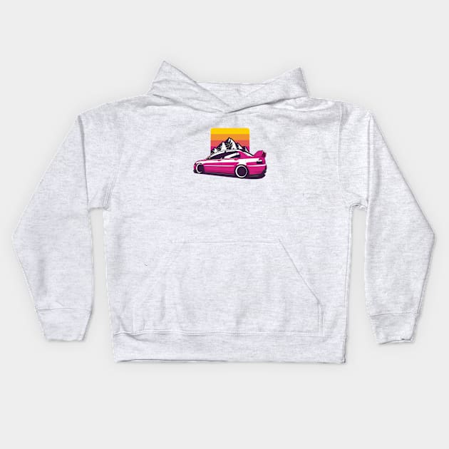 Pink Lancer EVO 8 Kids Hoodie by KaroCars